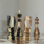 Inlaid Ebony/Sheesham Chess Pieces